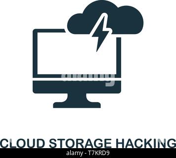 Cloud Storage Hacking icon. Creative element design from icons collection. Pixel perfect Cloud Storage Hacking icon for web design, apps, software, pr Stock Vector