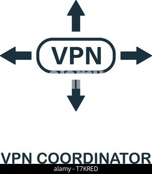 Vpn Coordinator icon. Creative element design from icons collection. Pixel perfect Vpn Coordinator icon for web design, apps, software, print usage. Stock Vector