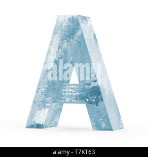 Icy Letters isolated on white background (Letter A) Stock Photo