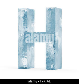 Icy Letters isolated on white background (Letter H) Stock Photo