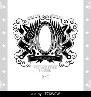 silhouetes of vintage heraldic elements Stock Vector