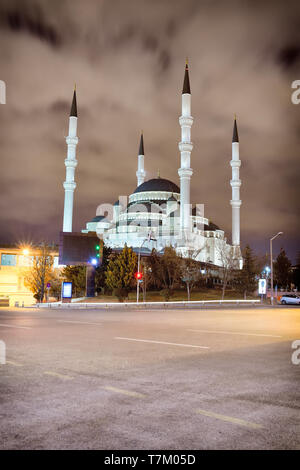 The Kocatepe Mosque is the largest mosque in Ankara, the capital of Turkey. Stock Photo