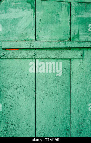 Background of green painted wooden surface. View from above Stock Photo