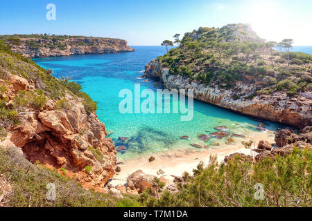 Calo des Moro most beautiful beach of Majorca, Spain during great ...