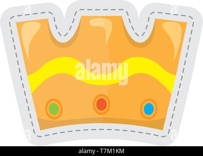 Crown dotted sticker Stock Vector