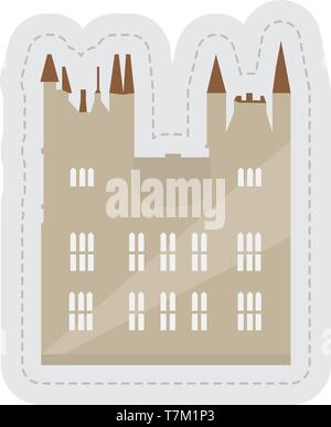 Castle dotted sticker Stock Vector