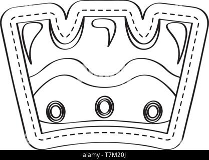 Crown icon dotted sticker Stock Vector