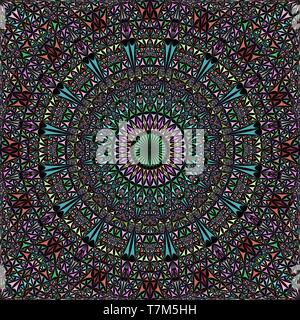 Colorful abstract seamless curved triangle mosaic mandala wallpaper pattern Stock Vector