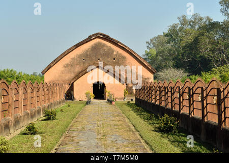 The Talatal Ghar the grandest examples of Tai Ahom architecture located close the Sivasagar Town, Assam India. Stock Photo