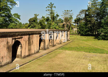 The Talatal Ghar the grandest examples of Tai Ahom architecture located close the Sivasagar Town, Assam India. Stock Photo