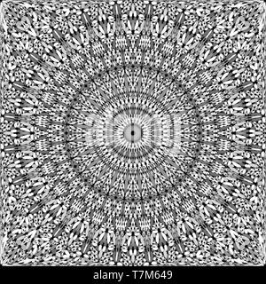 Grey seamless abstract gravel ornate mandala pattern wallpaper Stock Vector