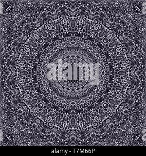 Grey seamless floral kaleidoscope mandala geometry pattern background Stock Vector