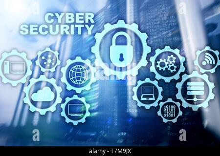 Cyber Security Network. Data Protection Privacy Concept on datacenter background Stock Photo