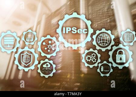 IP Security. Data Protection Protocols. IPSec. Internet and Protection Network concept. Stock Photo
