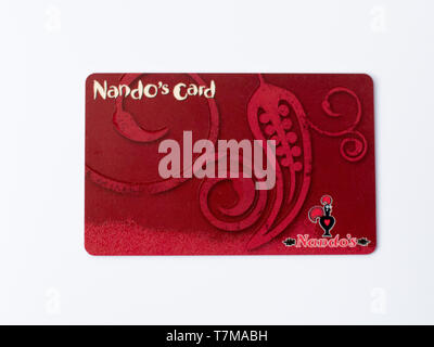 Loyalty Card - Nandos chicken restaurant loyalty card Stock Photo