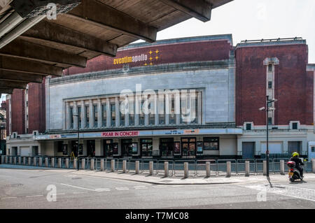 The Hammersmith Apollo, currently known as the Eventim Apollo, is often still known as the music venue, the Hammersmith Odeon. Stock Photo