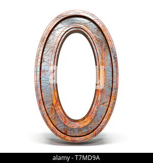 Rusty metal font Number 0 ZERO 3D Stock Photo - Alamy
