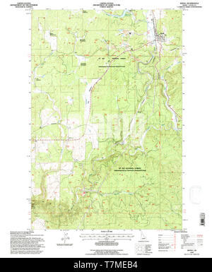 USGS TOPO Map Idaho ID Bovill 235427 1994 24000 Restoration Stock Photo