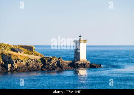 France, Finistere, Le Conquet, Kermorvan peninsula, Kermorvan lighthouse built in 1849 Stock Photo