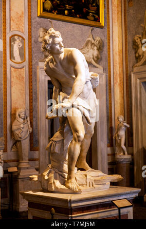 David by Gian Lorenzo Bernini in the Galleria Borghese,Rome,Italy Stock Photo