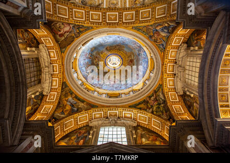 Interior of The Papal Basilica of St. Peter in the Vatican, or simply St. Peter's Basilica, Rome, Italy Stock Photo