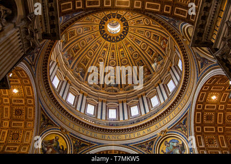 Interior of The Papal Basilica of St. Peter in the Vatican, or simply St. Peter's Basilica, Rome, Italy Stock Photo