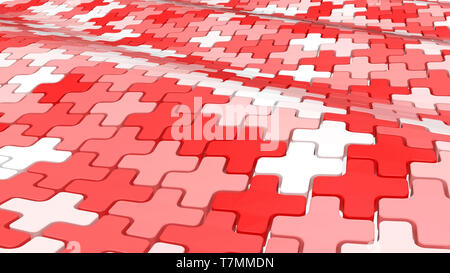 Render of 3D Geometric Abstract Background Stock Photo