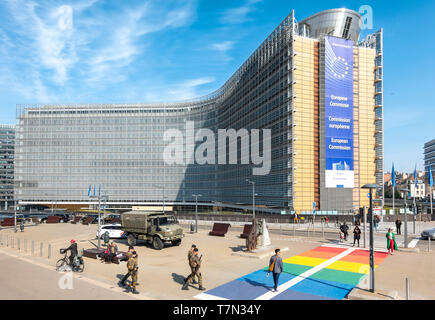 Brussels Berlaymont Building. Headquarters of the European Commission, EC, the executive of the European Union, EU. Brussel Bruxelles Belgium Europe
