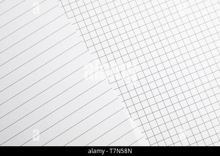 Sheets of notebook as background, space for text Stock Photo