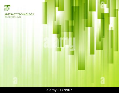 Abstract nature vertical overlap geometric squares shape green natural color on white background with copy space. Vector graphic illustration Stock Vector