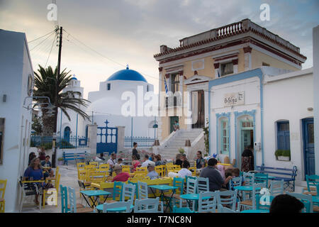 Greece, Cyclades islands, Serifos, Old Town (Chora), Town Hall Square Stock Photo