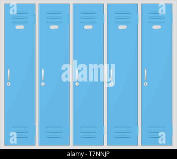 Safety deposit boxes. Blue lockers Stock Vector