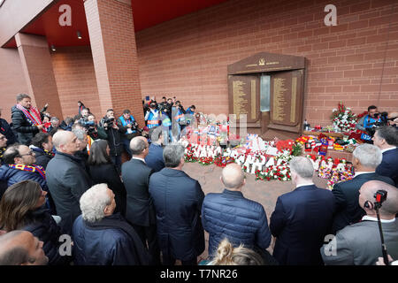 Hillsborough memorial at Anfield  7th Mayl 2019 , Anfield Stadium, Liverpool, England;  UEFA Champions League Semi Final, Second Leg, Liverpool FC vs FC Barcelona   Credit: Terry Donnelly/News Images Stock Photo