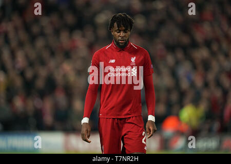 Liverpool's Divock Origi  7th Mayl 2019 , Anfield Stadium, Liverpool, England;  UEFA Champions League Semi Final, Second Leg, Liverpool FC vs FC Barcelona   Credit: Terry Donnelly/News Images Stock Photo