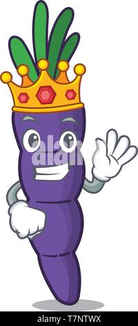 King purple carrot slices in cartoon shape Stock Vector