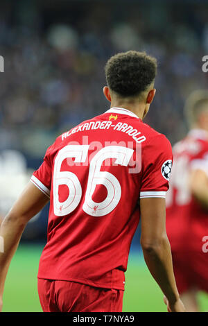 Trent Alexander-Arnold of Liverpool in actionl during the UEFA Champions League Final 2018 game against Real Madrid Stock Photo