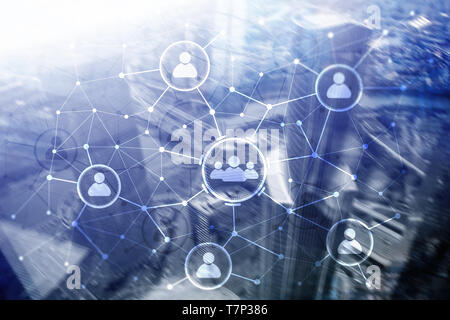 People relation and organization structure. Social media. Business and communication technology concept Stock Photo