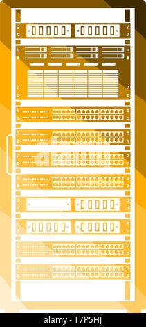 Server Rack Icon. Flat Color Ladder Design. Vector Illustration. Stock Vector