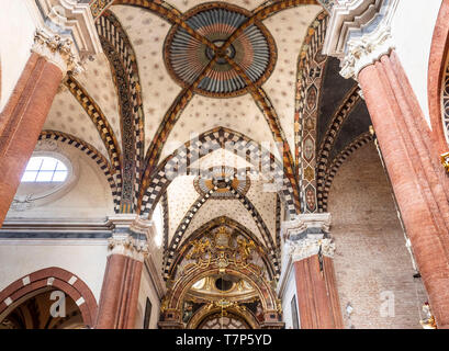 Archs and architecture of San Francesco d'Assisi grande important church in neoclassical style , Lombardy, Italy. Stock Photo