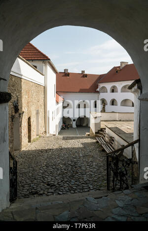 Second inner yard of Palanok Castle in Mukachevo town, Ukraine Stock Photo