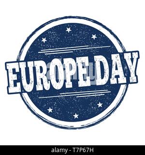 Europe day sign or stamp on white background, vector illustration Stock Vector