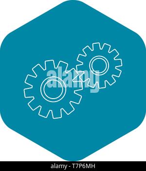 Two gears icon, outline style Stock Vector Image & Art - Alamy