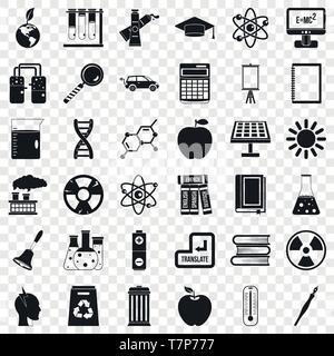 University education icons set, simple style Stock Vector