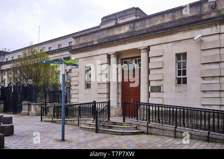 The entrance to the Royal Courts of Justice in Belfast Stock Photo