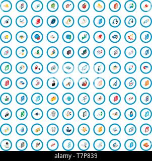 100 webdesign icons set, isometric 3d style Stock Vector