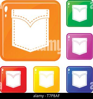 Black valve pocket icons set Stock Vector Image & Art - Alamy