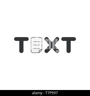 Vector icon concept of black text word with written paper. Stock Vector
