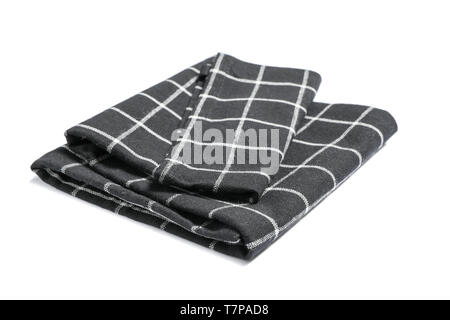 Folded fabric napkin isolated on white background Stock Photo