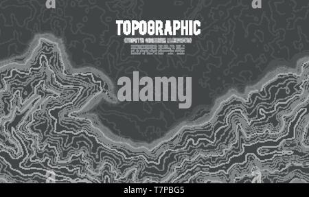 Grey contours vector topography. Geographic mountain topography vector illustration. Topographic pattern texture. Map on land vector terrain Stock Vector