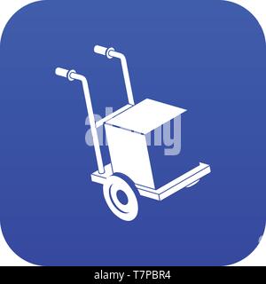 Delivery box cart icon blue vector Stock Vector